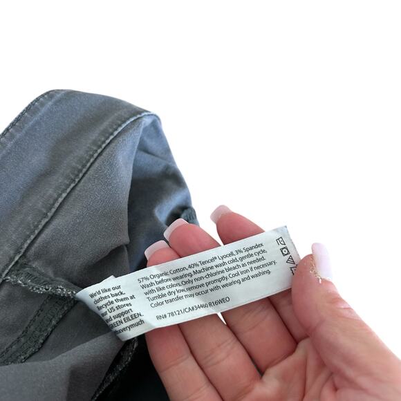 Eileen Fisher Gray Organic Cotton Flat Front Pants Sz 12 - Picture 3 of 4